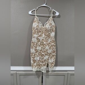 Emerald Sundae Lace Floral Sequin Embroidered Dress